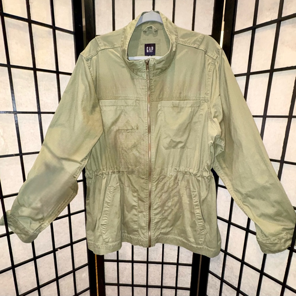 GAP Olive Green Utility Field Jacket - XXL - Drawstring Waist